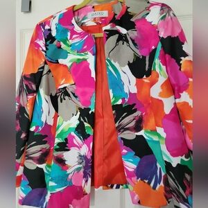 SOLD OUT KASPER Bright Floral Jacket Size  Stunning Floral Jacket